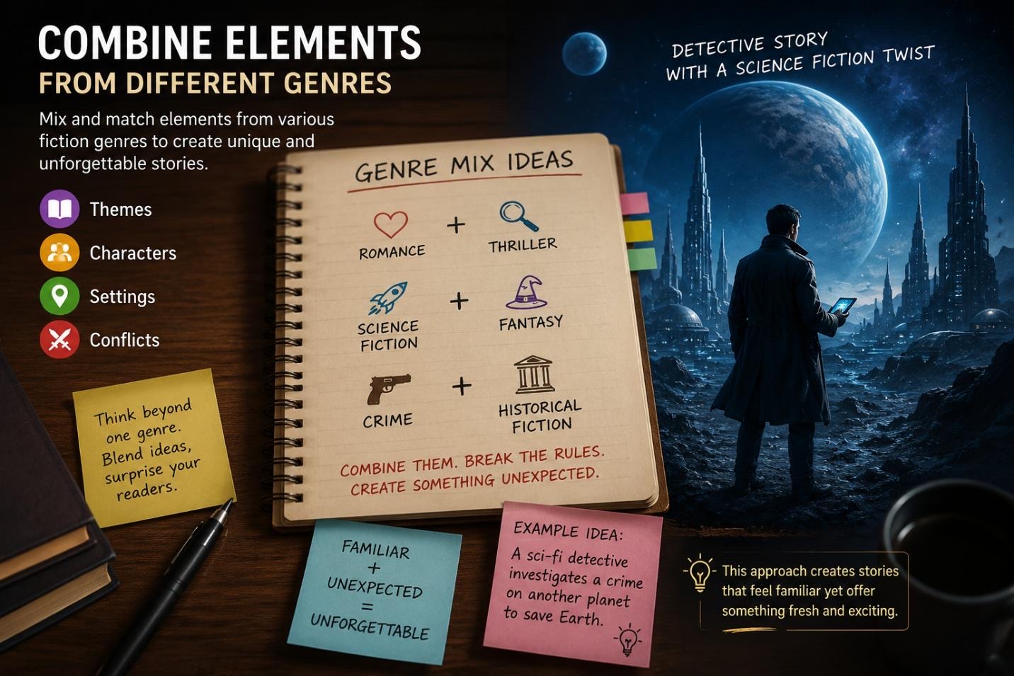 A detective story blended with a science fiction setting