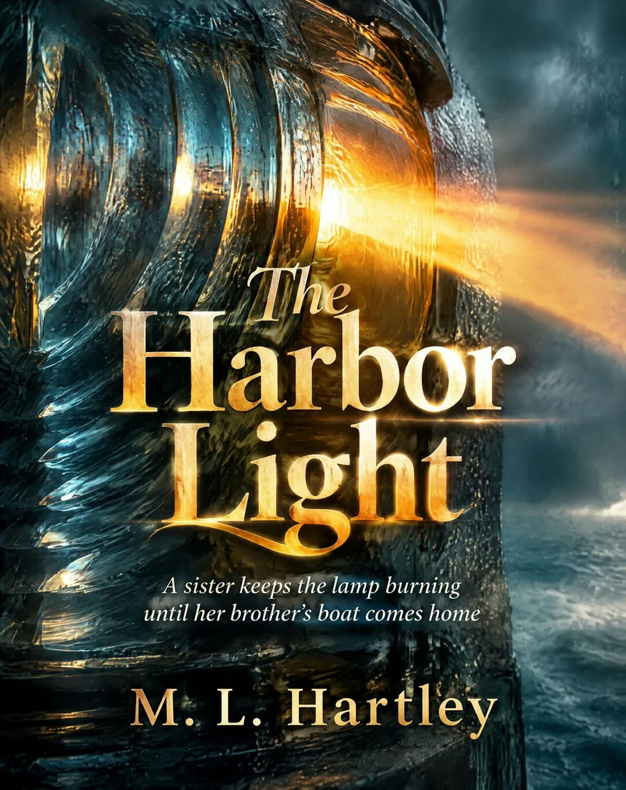 Segunda variante de la portada de The Harbor Light con un primer plano de la lente del faro