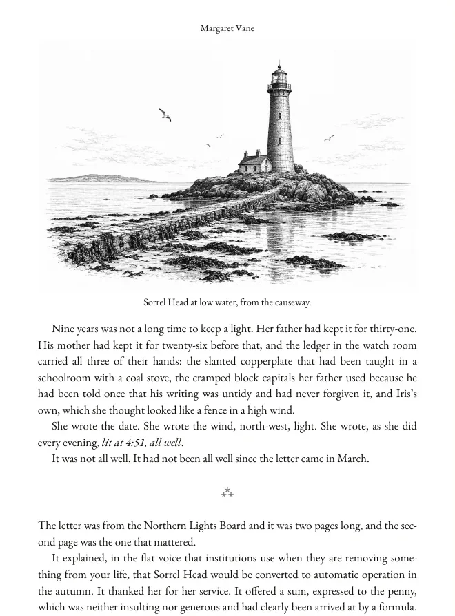 Typeset page with a full-width illustration, caption and scene break