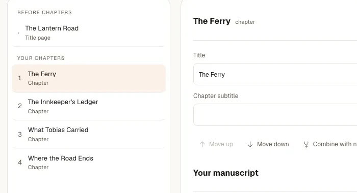 Adjust chapters editor with chapter list and split controls