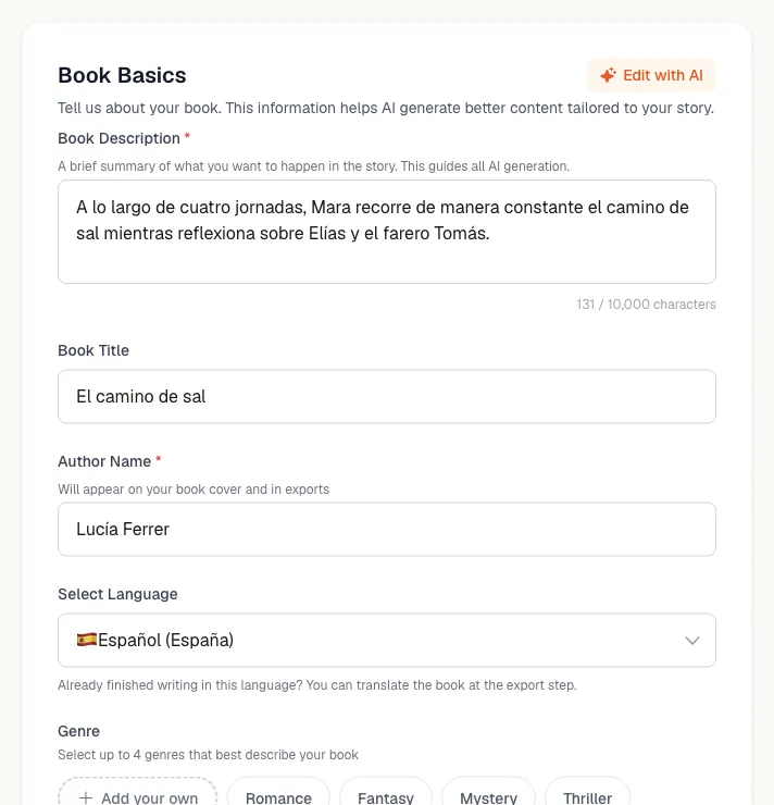 Basi del libro per El camino de sal di Lucía Ferrer con Español (España) selezionato