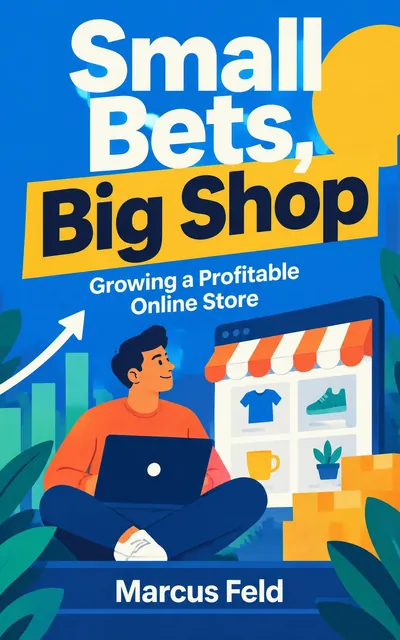 Marcus Feld 著『Small Bets, Big Shop』、AIWriteBook 表紙ジェネレーターで作成された表紙