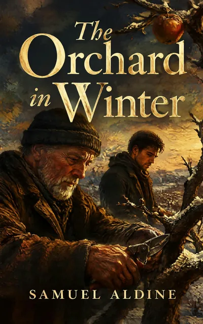 The Orchard in Winter by Samuel Aldine, a cover made with the AIWriteBook cover generator