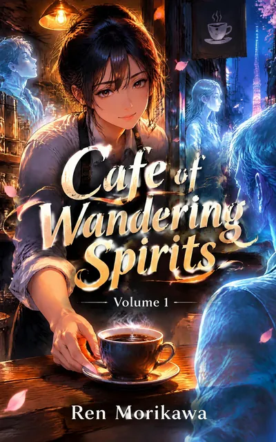Cafe of Wandering Spirits by Ren Morikawa, a cover made with the AIWriteBook cover generator