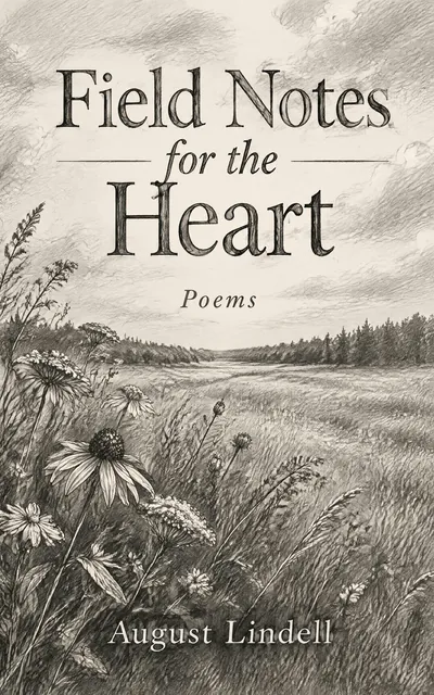 Field Notes for the Heart by August Lindell, a cover made with the AIWriteBook cover generator